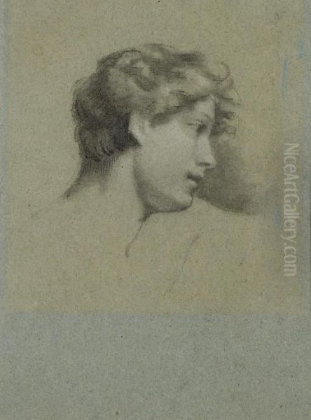 Tete De Jeune Homme, Vue De Profil Et Tournee Vers La Droite - view 1