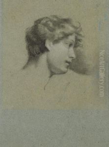 Tete De Jeune Homme, Vue De Profil Et Tournee Vers La Droite by Pierre-Paul Prud'hon
