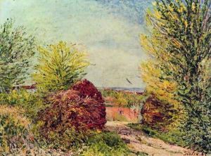 Away in Veneux Nadon in spring by Alfred Sisley