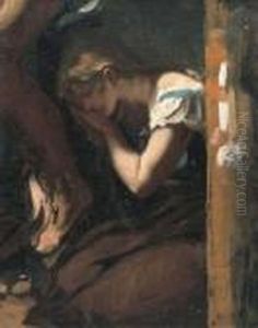 The Weeping Magdalen At The Foot Of The Cross by Pierre-Paul Prud'hon