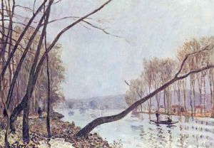 Bank of the Seine in the autumn by Alfred Sisley