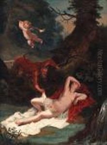 A Satyr Spying On The Sleeping Venus by Pierre-Paul Prud'hon