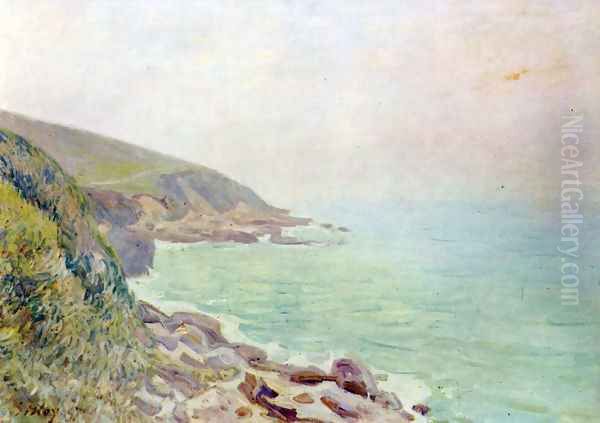 Welshman coast in the fog - view 1