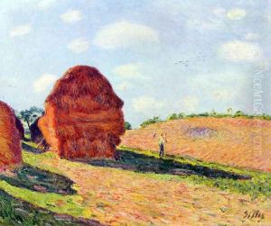 The straw rents by Alfred Sisley