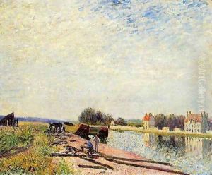 Barges on the Loing at Saint-Mammes 1884 1