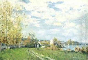 Bords de Seine a Bougival by Alfred Sisley