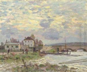 Le pont de Sevres by Alfred Sisley