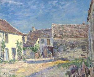 Cour de ferme pres de Moret - Soleil de juillet by Alfred Sisley
