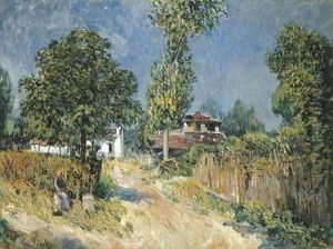 Chemin montant au Mont Valerien by Alfred Sisley