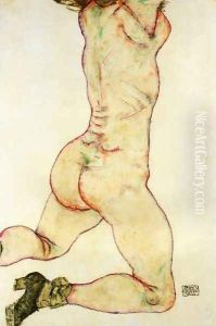 Kneeling Female Nude Back View