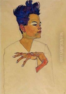 Self Portrait With Hands On Chest