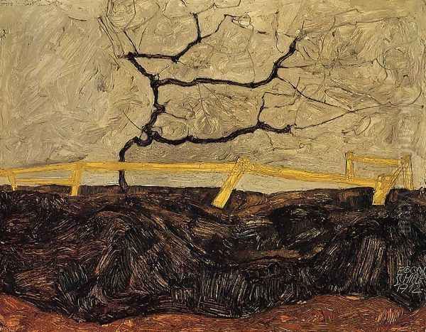 Bare Tree Behind A Fence - view 1
