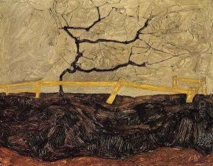 Bare Tree Behind A Fence