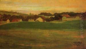 Meadow With Village In Background II