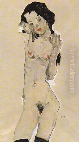Standing nude young girl 2 - view 1
