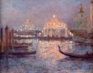 Venise, Gondoles Aux Lampions Et Manege