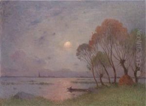 Coucher De Soleil Sur La Grande Briere by Ferdinand Loyen Du Puigaudeau