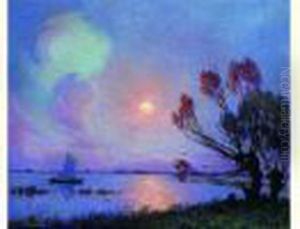 Paysage De Briere Au Clair De Lune by Ferdinand Loyen Du Puigaudeau