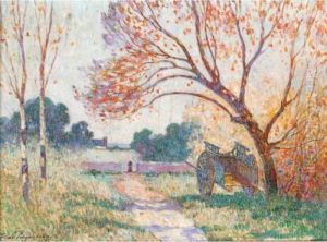 La Charrette Au Bord Du Chemin by Ferdinand Loyen Du Puigaudeau