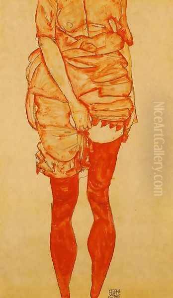 Standing Woman In Red - view 1