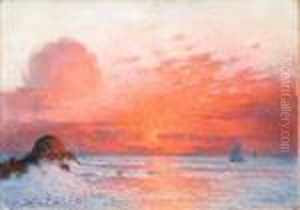 Coucher De Soleil Sur La Mer (voiliers Au Soleil Couchant) - view 1