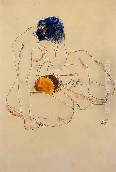 Two Friends by Egon Schiele