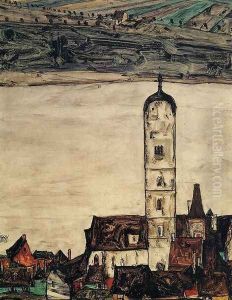 Church In Stein On The Danube by Egon Schiele