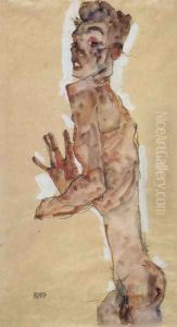Nude, Self-portrait by Egon Schiele