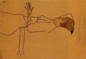 Clothed Woman Reclining by Egon Schiele