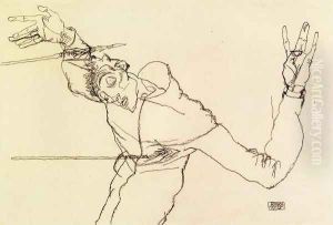 Self Portrait As St Sebastian by Egon Schiele