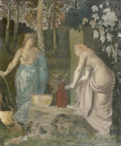 Jeune Fille A La Fontaine Ou La Source, Esquisse Preparatoire by Pierre-Cecile Puvis De Chavannes