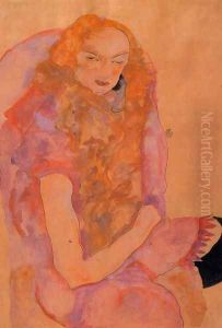 Woman With Long Hair by Egon Schiele