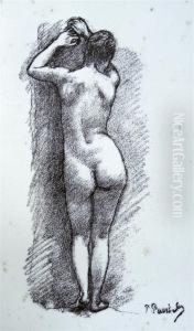 Jeune Fille Nue De Dos by Pierre-Cecile Puvis De Chavannes