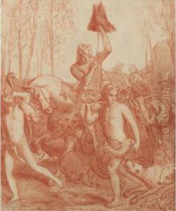 Etude Pour Le Retour De Chasse D'esau by Pierre-Cecile Puvis De Chavannes
