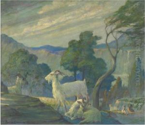 Paesaggio Con Capre by Pierre-Cecile Puvis De Chavannes