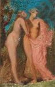 Two Nudes In A Forest by Pierre-Cecile Puvis De Chavannes
