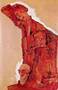 Composition With Three Male Figures Aka Self Portrait by Egon Schiele