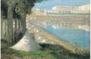 Vue Sur Le Chateau De Versailles Et L'orangerie, 1871 (piece D'eau
 Des Suisses A Versailles, 1871) by Pierre-Cecile Puvis De Chavannes