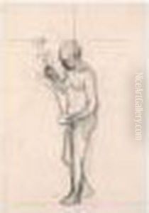 Etude De Femme Nue Tenant Un Rameau Etude De Femme Nue Tenant Un Rameau