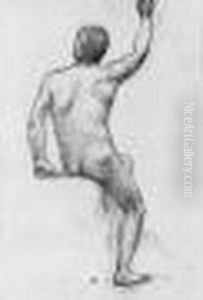 Homme Nu Assis, Vue De Dos by Pierre-Cecile Puvis De Chavannes
