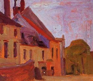 Houses On The Town Square In Klosterneuberg by Egon Schiele
