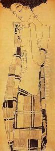 Standing Girl In A Plaid Garment