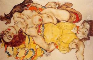 Two Girls Lying Entwined