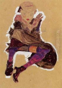 Seated Young Girl by Egon Schiele