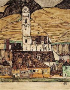 Stein On The Danube by Egon Schiele