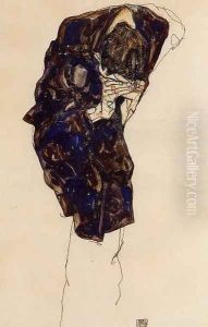 Man Bencind Down Deeply by Egon Schiele
