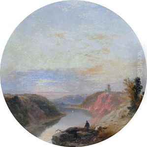 Man Before A Landscape Overlooking A River, Thought To Be The River Avon At Clifton Man Before A Landscape Overlooking A River, Thought To Be The River Avon At Clifton