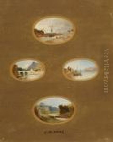 Four Landscape Miniatures In One Frame - view 1