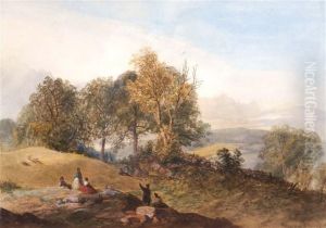 Figures Resting On A Hillside by James Baker Pyne