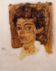 Self Portrait With Brown Background